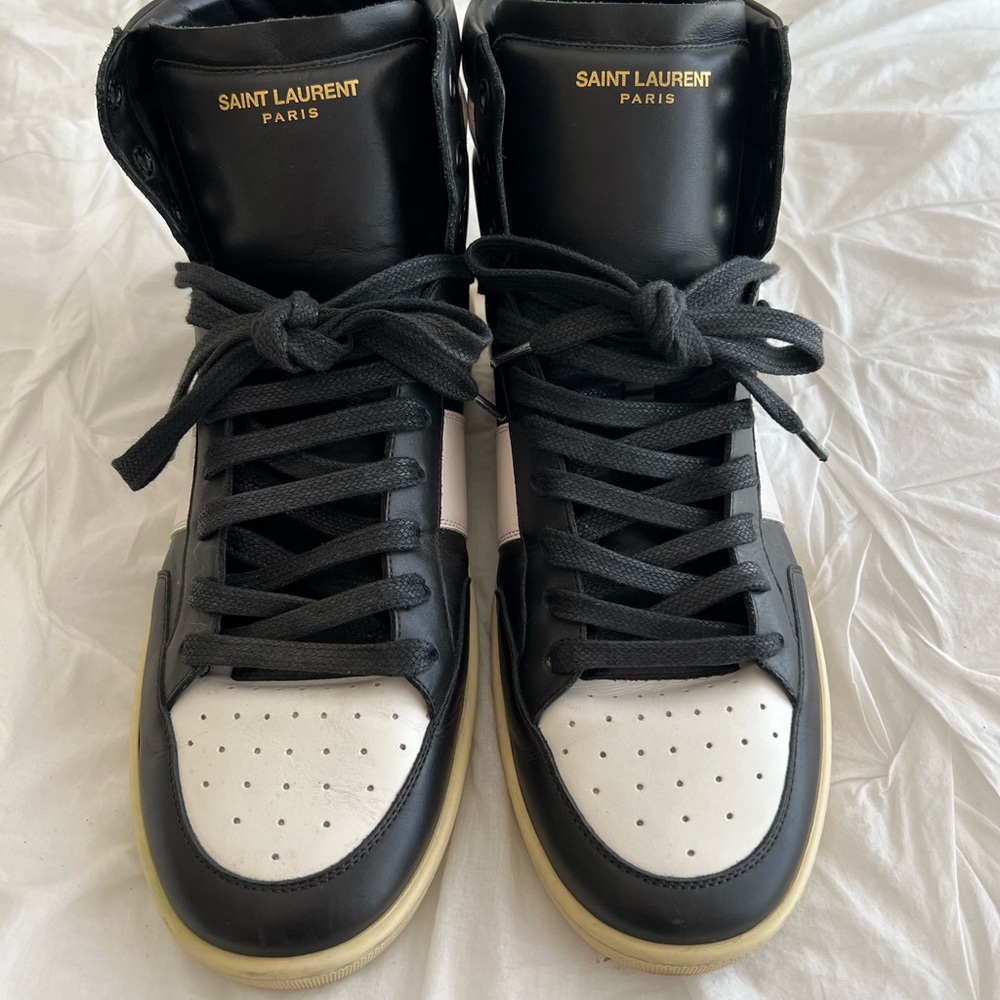 Mens Saint Laurent Court Classic Hightop Sneakers Size 43 (US 10)